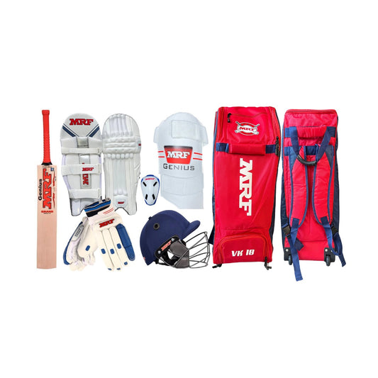 MRF Junior English Willow Genius Grand Cricket Kit Set - Complete Cricket Set for Junior Youth and Boys